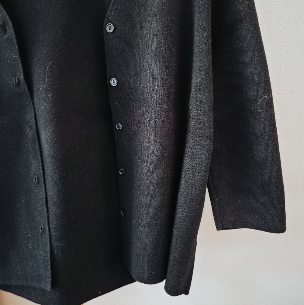 Vintage Hampshire Studio Black Button-Front Cardigan (Size M) - Picture 3 of 5